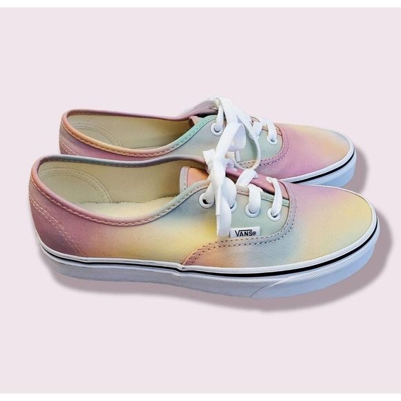Vans Authentic Aura Shift Tie Dye Sneakers Size 7 Women's Rainbow Pastel EUC - Picture 2 of 8